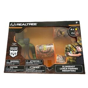 Realtree Slingshot Toy with 6 Foam Balls and 3 Plastic Cans Set Play